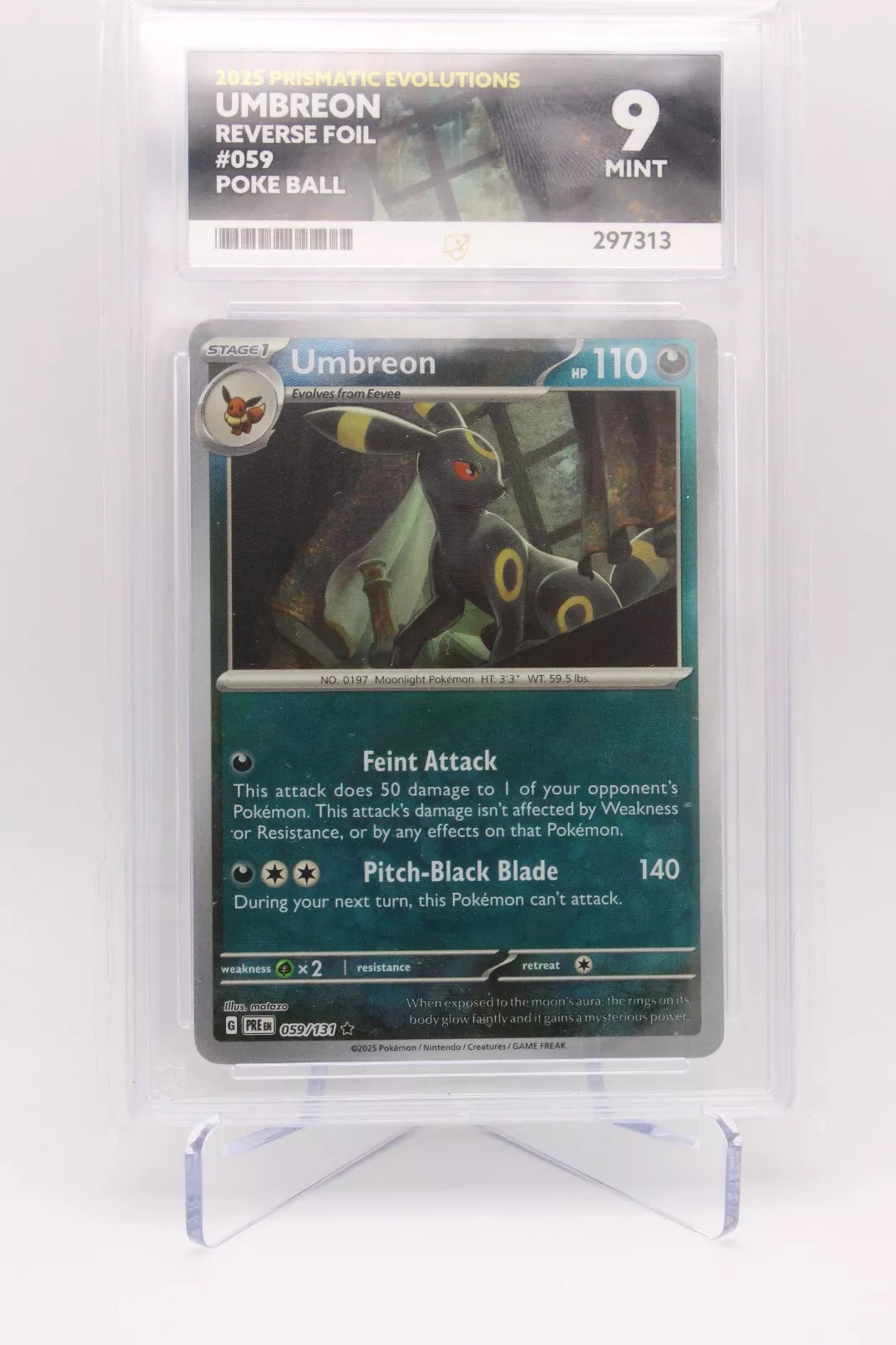 Umbreon 059/131 - Prismatic Evolutions ACE 9 Mint - Pokeball Reverse Holo