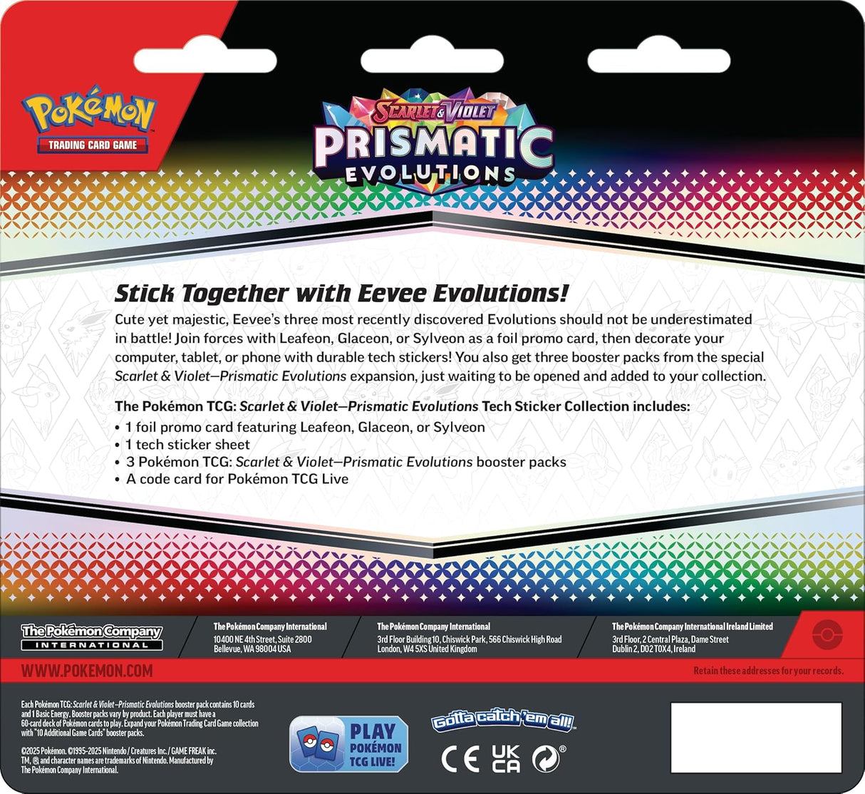 Pokemon Scarlet & Violet Prismatic Evolutions Tech Sticker Collection - Sylveon