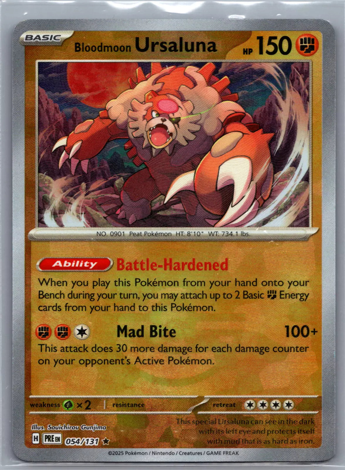 Bloodmoon Ursaluna 054/131 - Prismatic Evolutions - Pokeball Reverse Holo