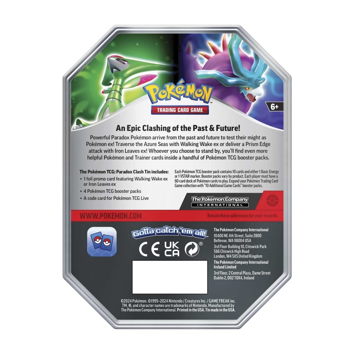 Pokemon Paradox Clash Tin Walking Wake EX