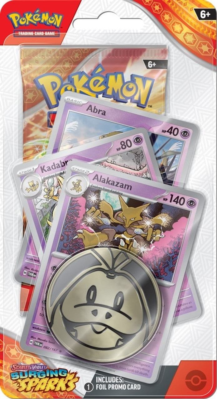 Pokemon Scarlet & Violet Surging Sparks: Premium Checklane Blister Alakazam