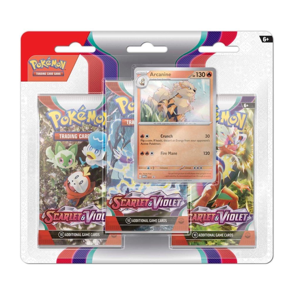 Pokemon Scarlet & Violet Base Set 3 Pack Blister Arcanine