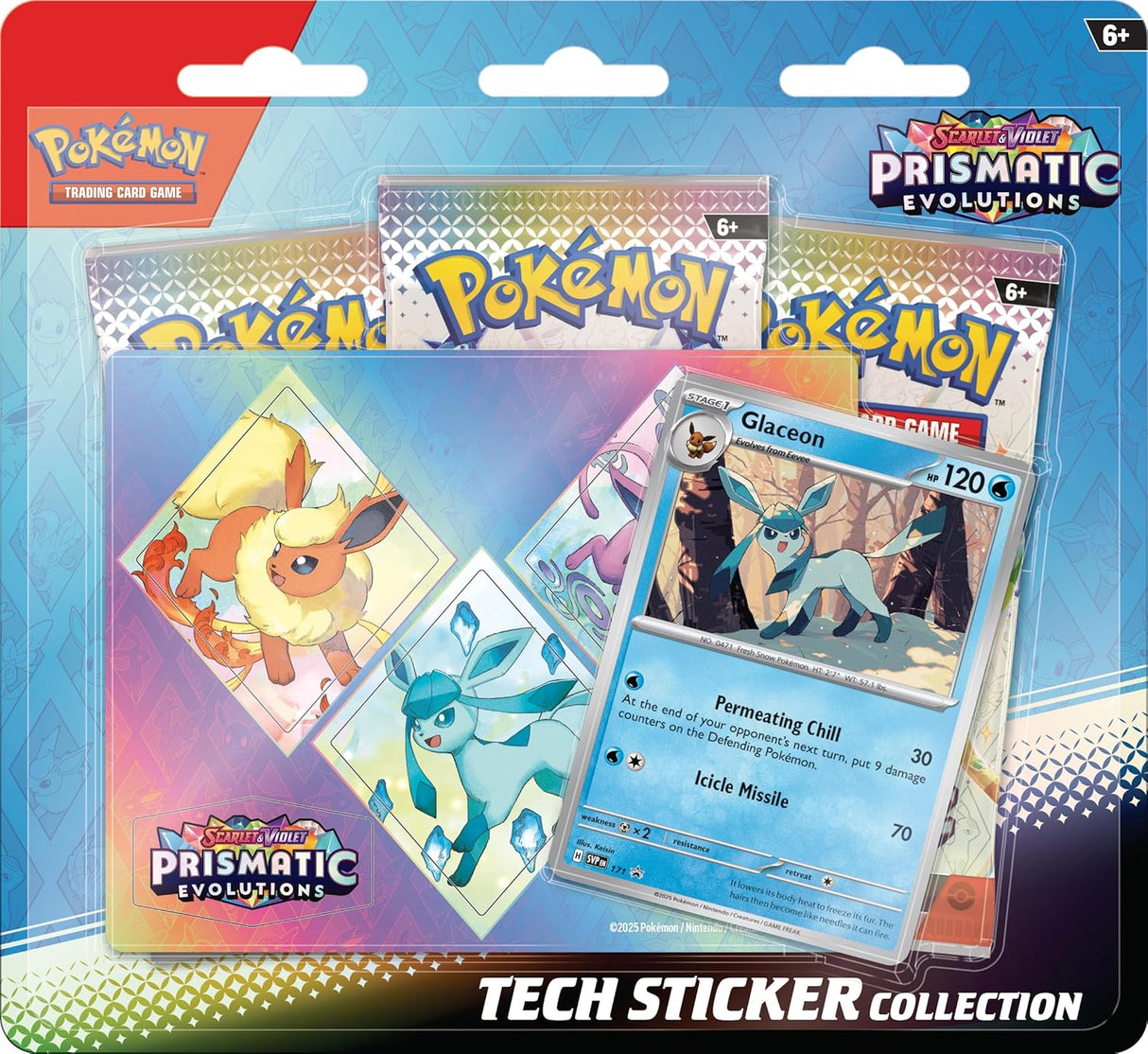 Pokemon Scarlet & Violet Prismatic Evolutions Tech Sticker Collection - Glaceon