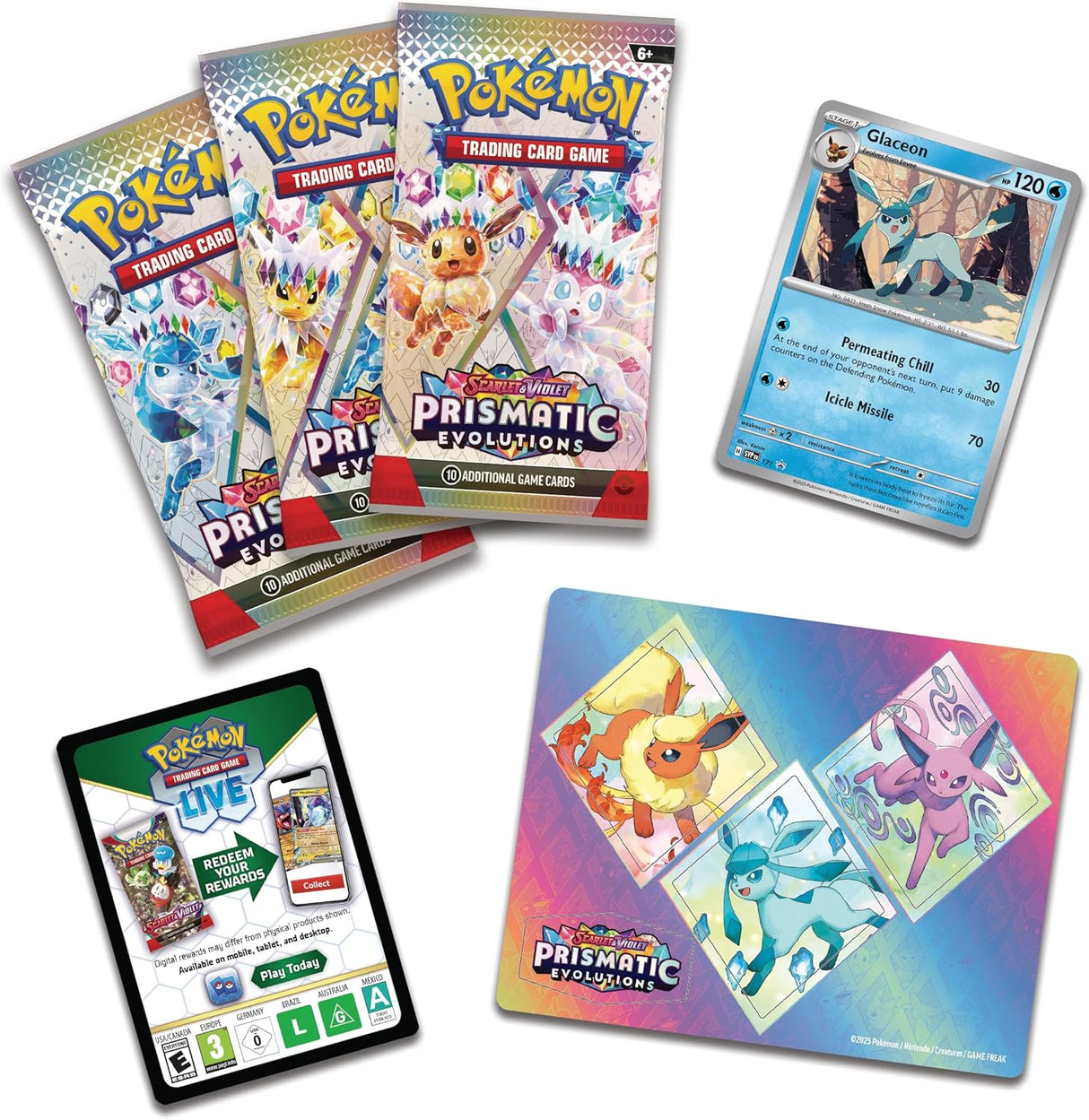 Pokemon Scarlet & Violet Prismatic Evolutions Tech Sticker Collection - Glaceon