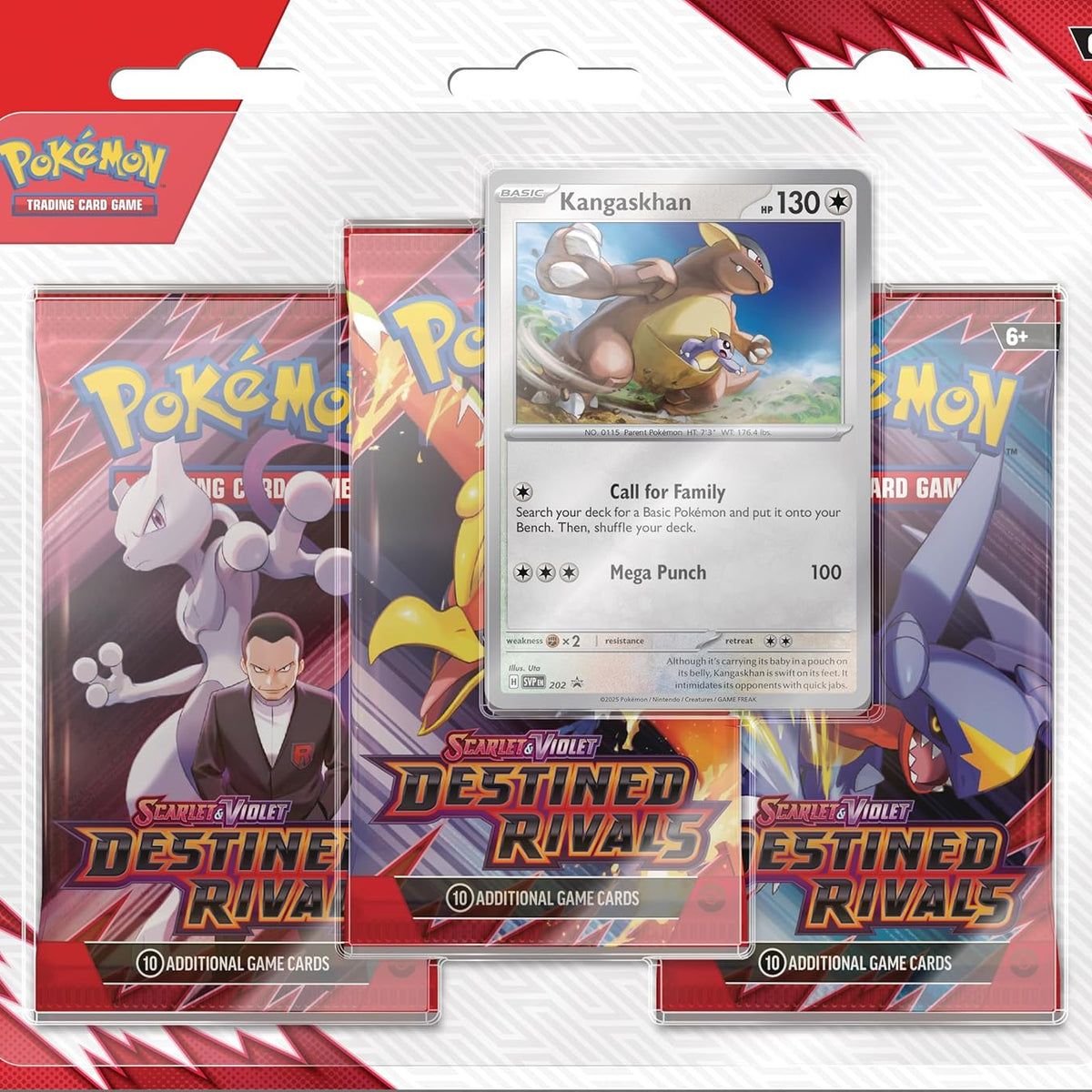 Pokemon Scarlet & Violet Destined Rivals 3 Pack Blister Kangaskhan – Dugz  Cards