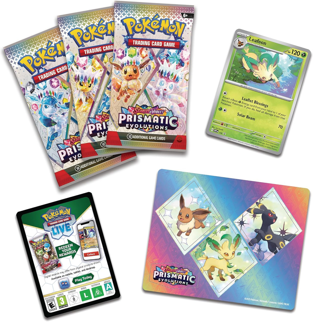 Pokemon Scarlet & Violet Prismatic Evolutions Tech Sticker Collection - Leafeon