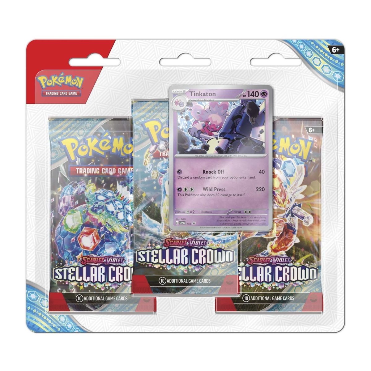 Pokemon Scarlet & Violet Stellar Crown 3 Pack Blister Tinkaton