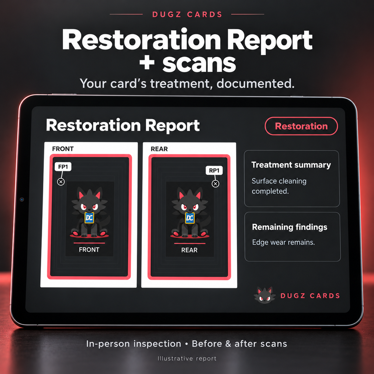 Card Restoration Report + Before & After Scans