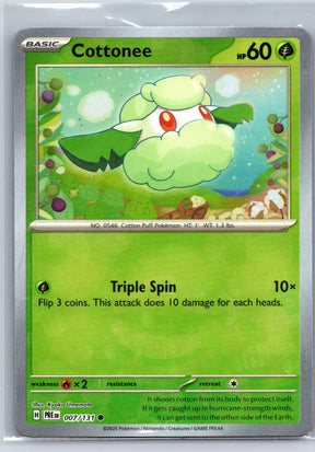 Cottonee 007/131  - Prismatic Evolutions - Pokeball Reverse Holo