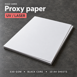 TCG Proxy Paper, Black Core 330 GSM Cardstock, 10 Sheets - UV / Laser