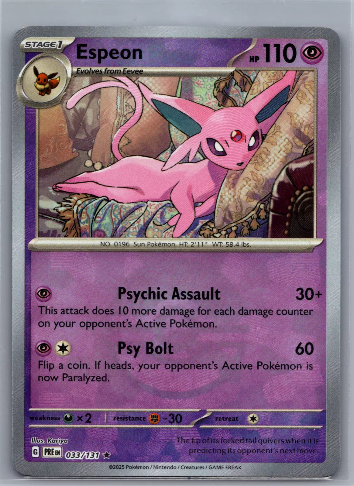 Espeon 033/131 - Prismatic Evolutions - Pokeball Reverse Holo