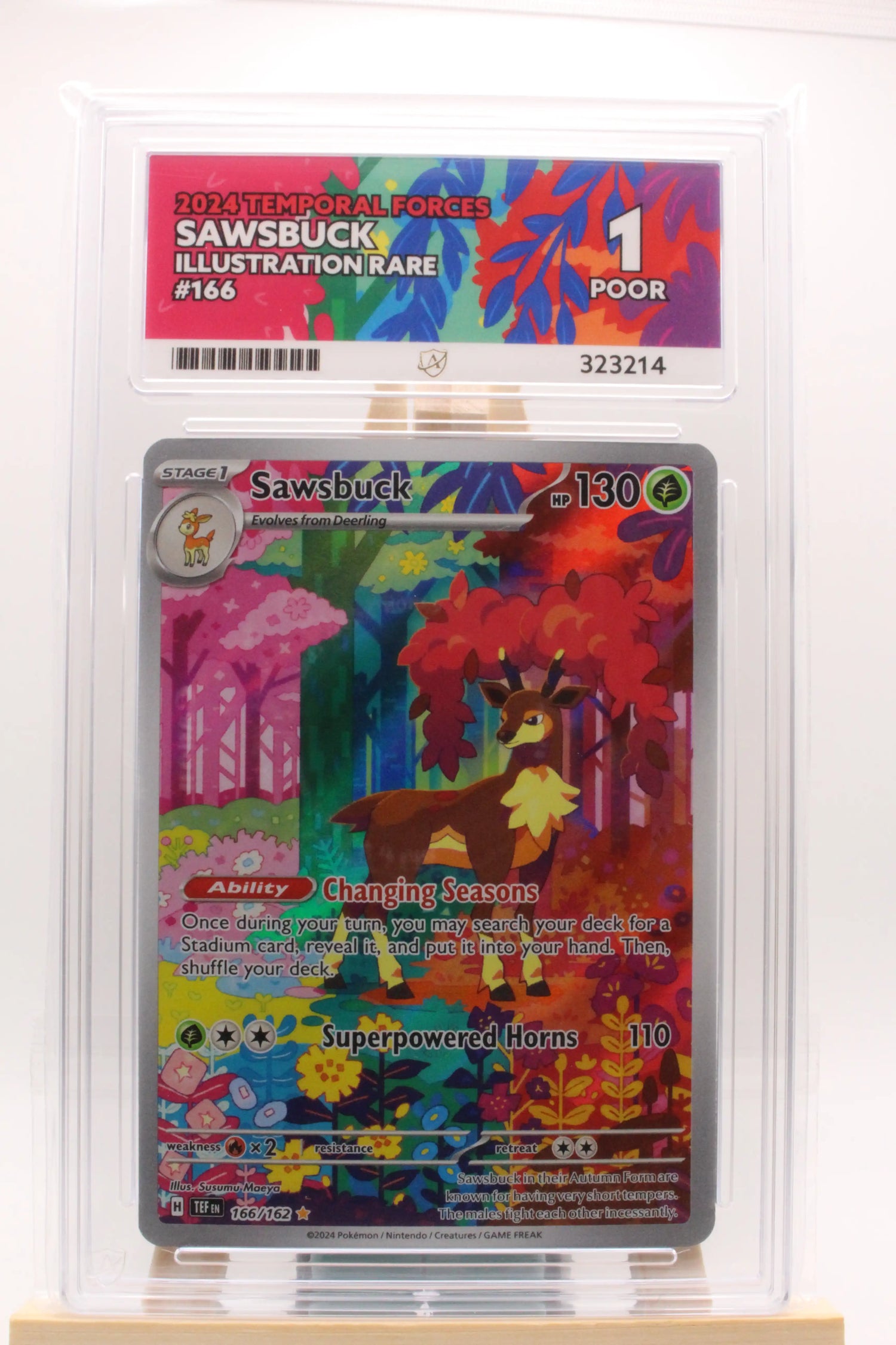 Sawsbuck 166/162 Illustration Rare - Temporal Forces Ace 1 Poor - POPULATION 2/2