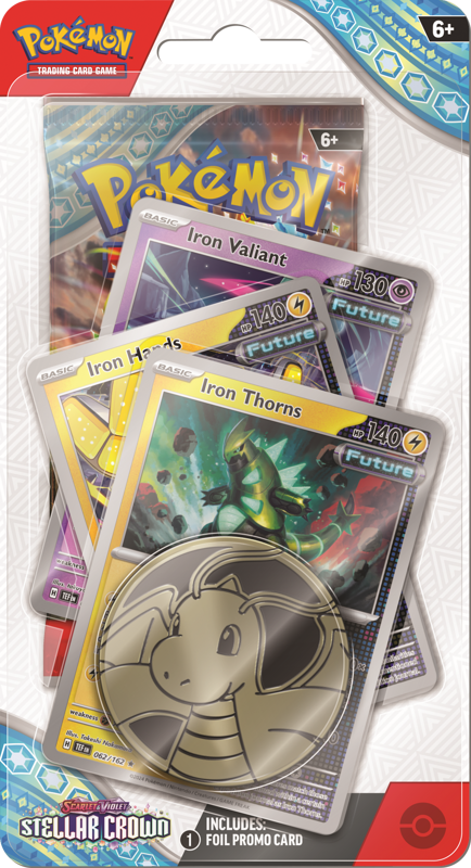 Pokemon Scarlet & Violet Stellar Crown: Premium Checklane Blister Iron Thorns