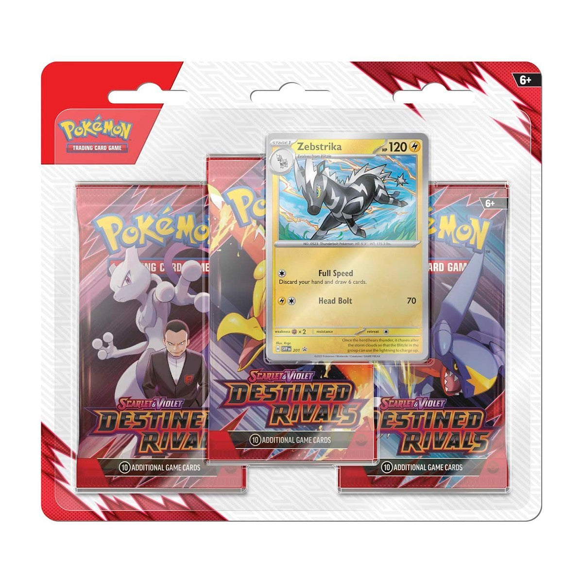 Pokemon Scarlet & Violet Destined Rivals 3 Pack Blister Kangaskhan & Zebstrika Bundle